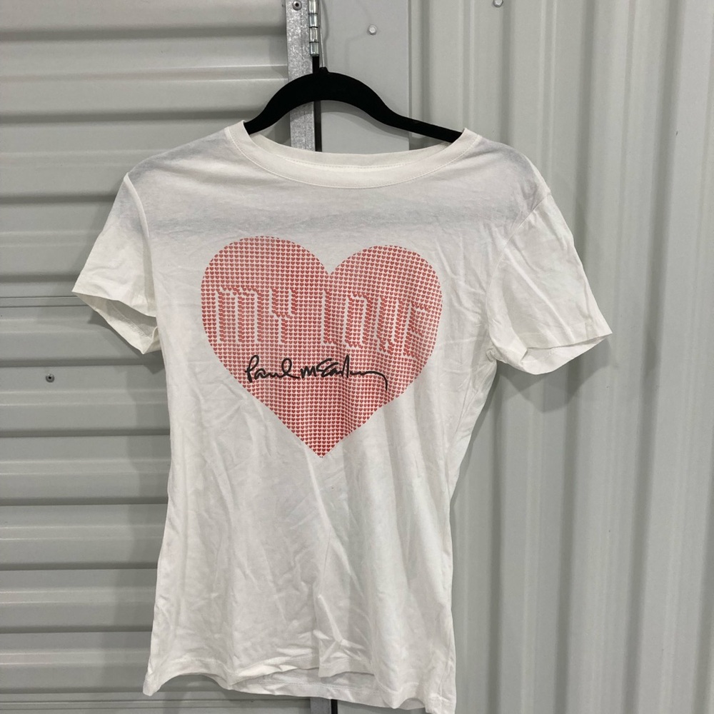 White and Pink Heart Women's Top